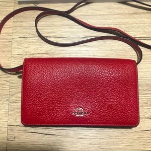 Coach Red Leather Clutch
